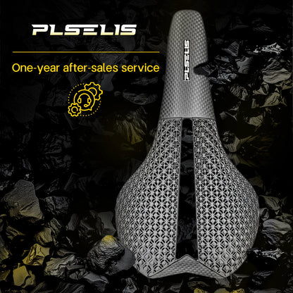 Plselis Carbon Fiber Road Bike Saddle - Lightweight 3D Printed Bicycle Seat 130g Riding Accessory