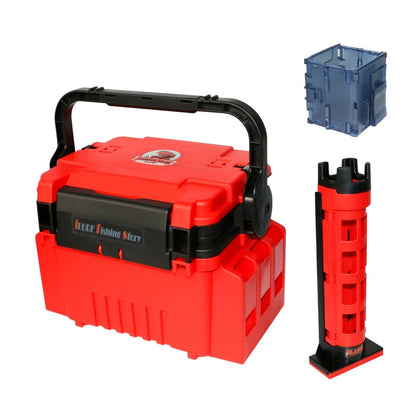 ILURE Multifunction Fishing Tackle Box – Big Storage Tool Box with Rod & Cup Holders for Fishing Accessories