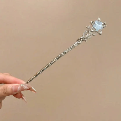 3-Piece Moonstone Star Hairpin Set - Elegant Alloy Hair Sticks & Decorative Accessories for Women