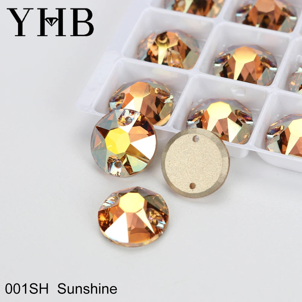 YHB XIRIUS AB Moonlight Glass Crystal — Flatback Sew-On Rhinestones for Garments, Clothes & Bags