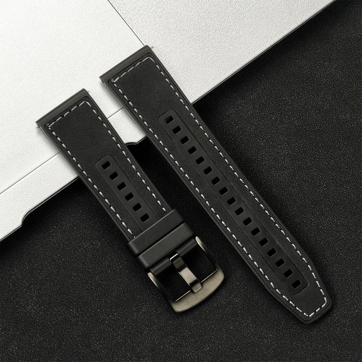 Leather Watch Strap 20mm/22mm - Vintage Replacement Band for Samsung Galaxy Watch 7/6/5/4 and Xiaomi Redmi Watch 3 Lite/Active