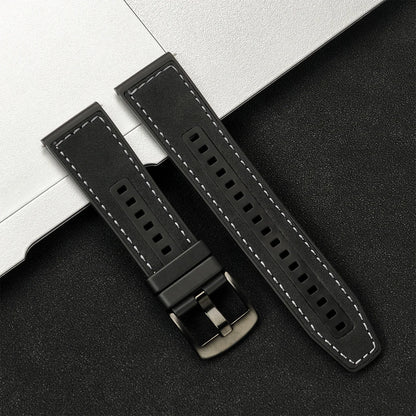 Leather Watch Strap 20mm/22mm - Vintage Replacement Band for Samsung Galaxy Watch 7/6/5/4 and Xiaomi Redmi Watch 3 Lite/Active