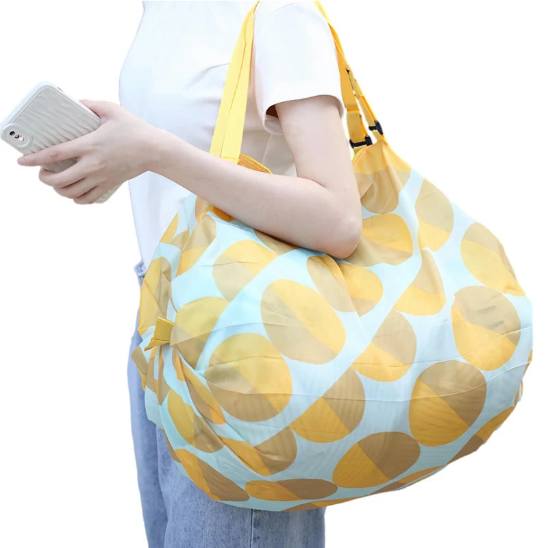 Foldable Waterproof Shopping Bag – Portable Travel, Beach, and Grocery Tote