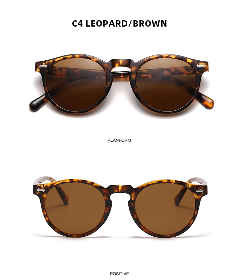 Retro Round Polarized Sunglasses – Vintage Fashion Shades for Men & Women, Driving Eyeglasses