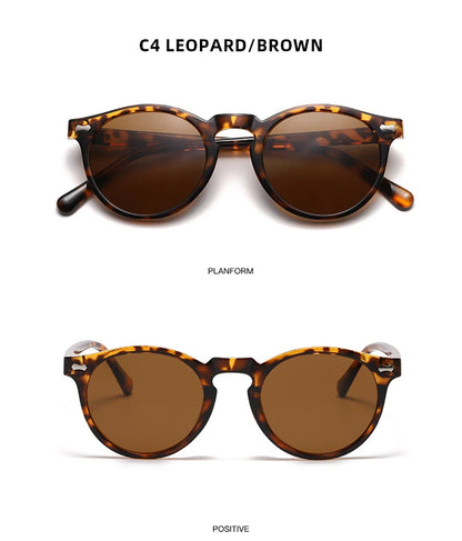 Retro Round Polarized Sunglasses – Vintage Fashion Shades for Men & Women, Driving Eyeglasses