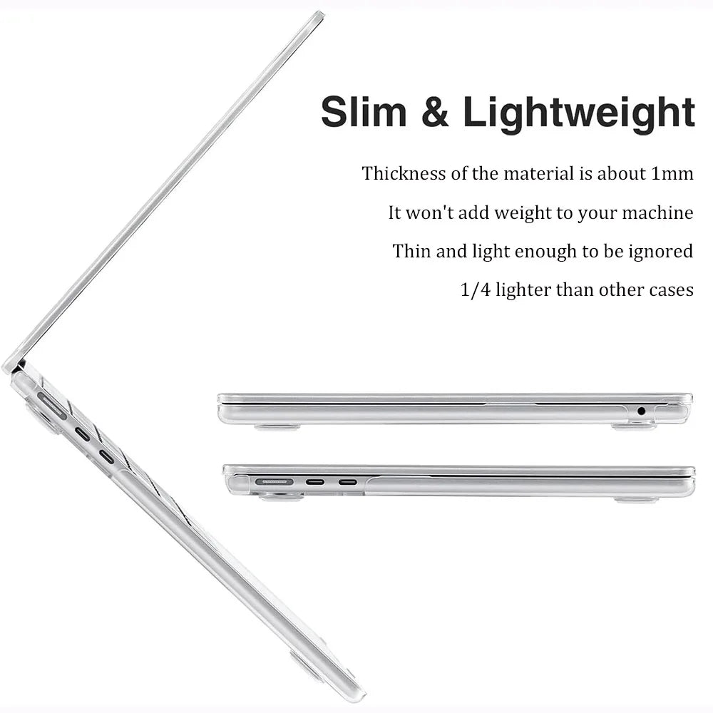 Crystal Clear MacBook Case - Protective Cover for MacBook Pro 14/16 & MacBook Air 13.6 M2–M5 Models