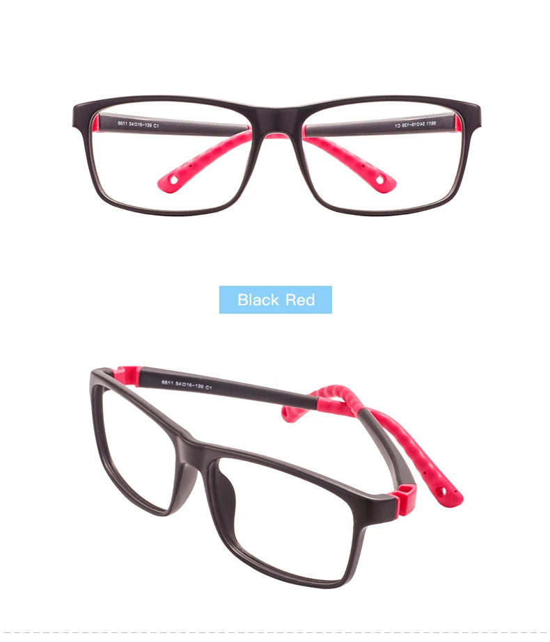 Colorful TR90 Rectangular Full-Rim Glasses Frame – Flexible, Comfortable & Durable Optical Frame for Boys and Girls Prescription Lenses