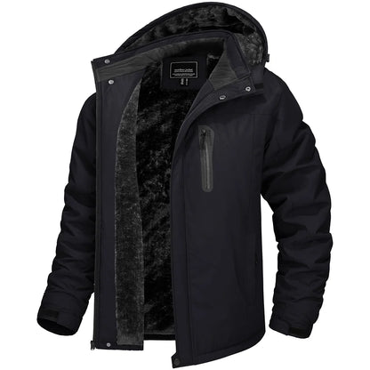 TACVASEN Winter Fleece Jacket for Men - Waterproof Hiking Skiing Outdoor Trekking Windbreaker Parka