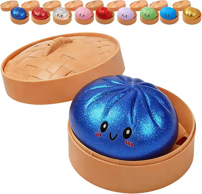 a2027 Glitter Dumpling Squishy – Sensory Squeeze Toy with Box for Stress Relief