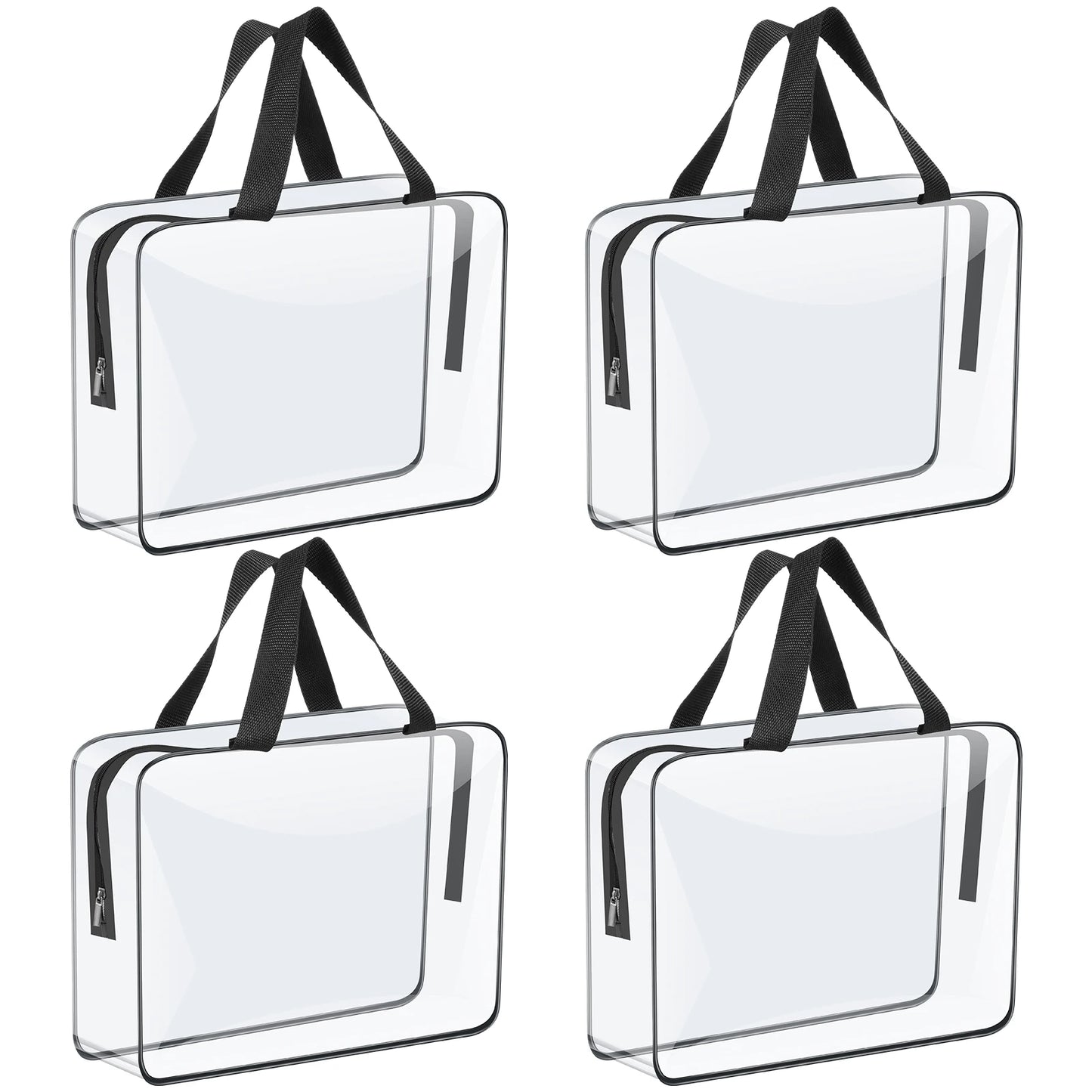 4/6-Pack PVC Makeup Storage Bags — Large Capacity Waterproof Clear Organizer with Zipper for Travel & Home