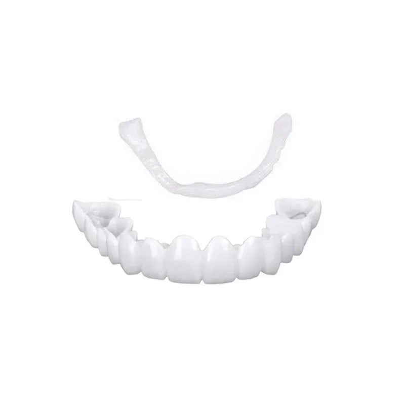 Silicone Denture Set — Temporary Orthodontic Teeth, Fake Tooth Braces for Oral Hygiene, Whitening & Dental Simulation