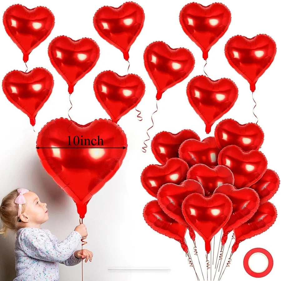 60in Standing Teddy Bear Balloon – Cute Love-Shaped Decoration for Romantic Valentine’s Day, Proposal, Wedding & Birthday Party