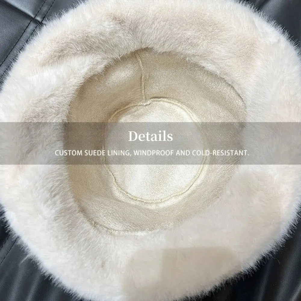 Fluffy Fur Fisherman Hat for Women – Winter Plush Ear Protection, Windproof Warm Solid Fashion Bucket Cap