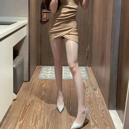 Elegant and Sensual Women's Horse Oil High Elastic Stockings: Satin Shiny Ultra-Thin Long Socks Pantyhose - Perfect for a Sexy and Stylish Look