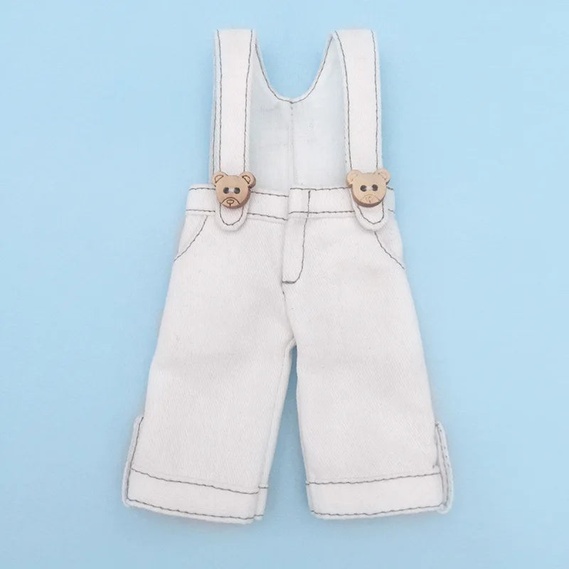Casual Blythe Doll Clothes – Romper, Plaid Pants & Long Sleeve Top for Licca, Azone, OB24/OB27 Dolls