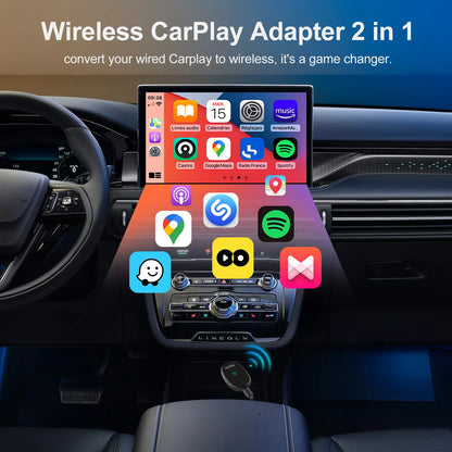 IHeylinkit Wireless CarPlay & Android Auto Adapter – Auto-Connect Dongle with Zinc Alloy Shell for Most Vehicles