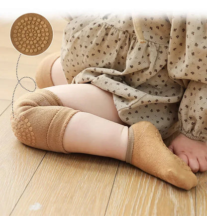 Baby Knee Pads Socks Set – Anti-Slip Crawling Safety Socks for Girls & Boys, Solid Color Leg Protector