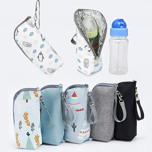 Baby Bottle Bag & Warmer – Aluminum Insulated Stroller Hanging Bag for Baby Feeding, Cups & Drinks Storage