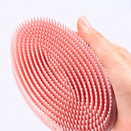 Exfoliating Silicone Bristle Sponge – Dead Skin Scrubber & Scalp Massager Bath Brush