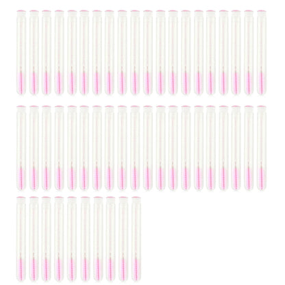 50PCS Eyelash and Eyebrow Brushes with Storage Tubes - Reusable Mascara Wands and Applicators for Lash Extensions and Makeup Care