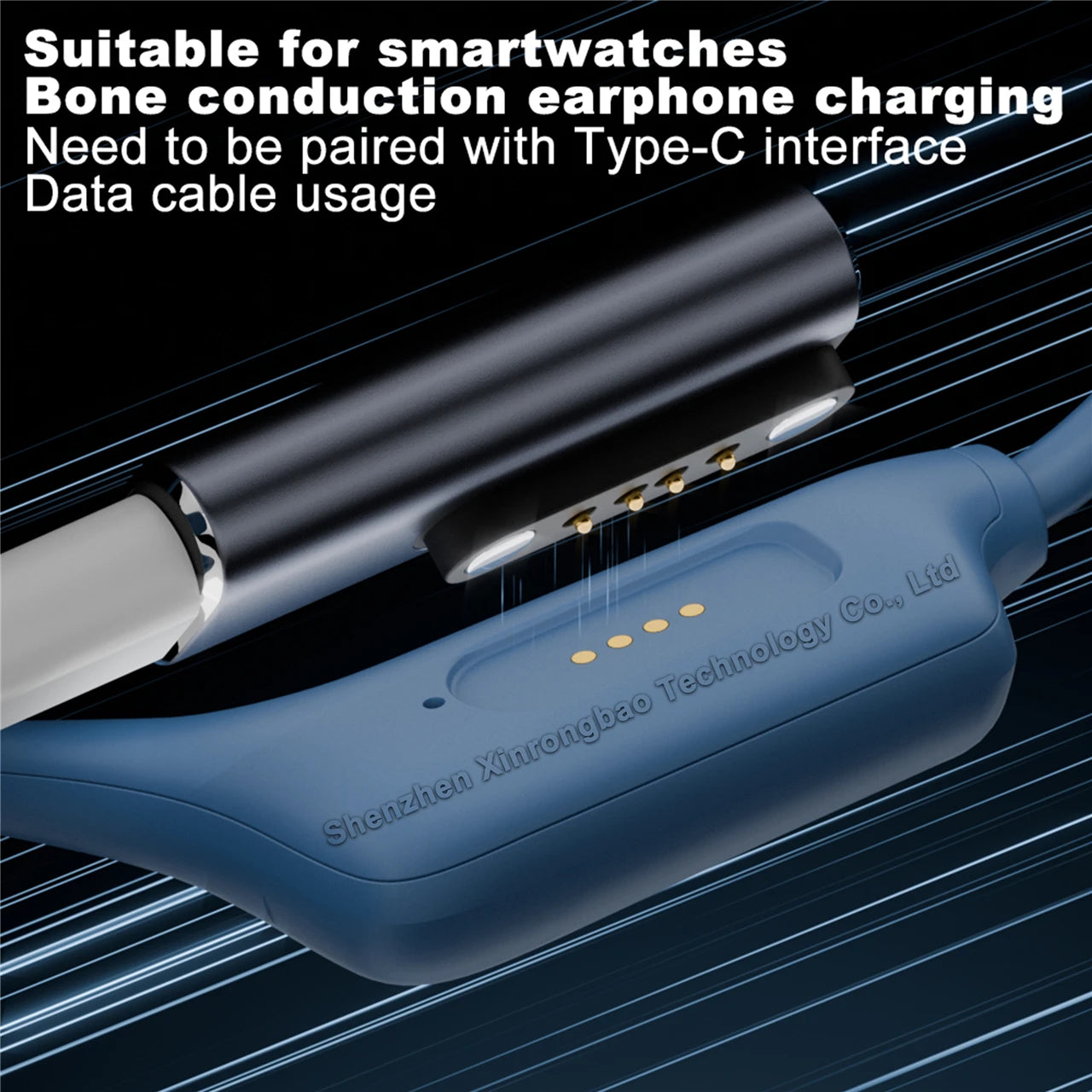 Shokz Bone Conduction Headset & Smartwatch USB-C to 7.62mm 2/4-Pin Magnetic Charging Adapter