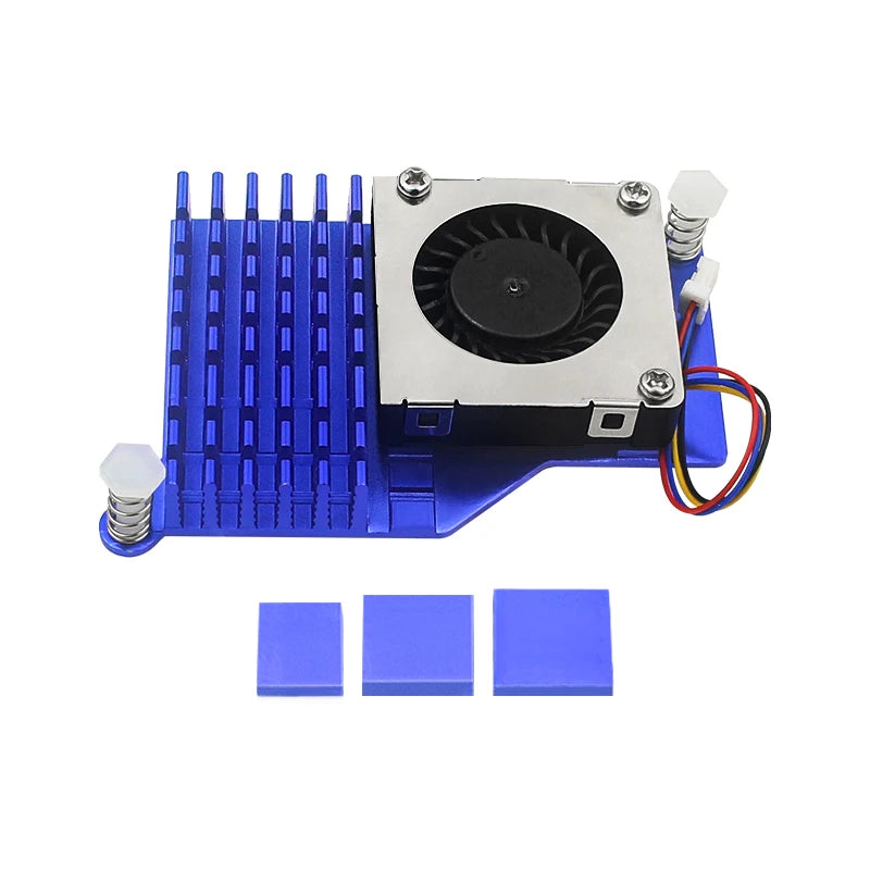 Raspberry Pi 5 Active Cooler — Aluminum Heatsink with PWM Adjustable Fan, Black/Silver/Blue Cooling Radiator for Pi 5