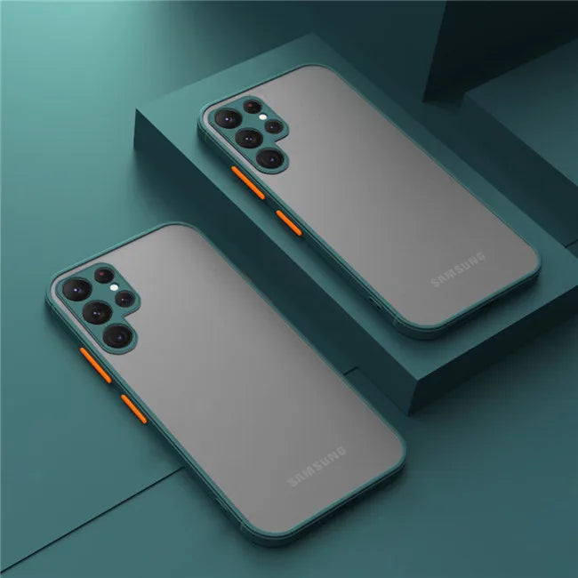 Armor Matte Shockproof Phone Case - Hard Bumper Protective Cover for Samsung Galaxy S24 S23 S22 S21 Ultra Plus A54 A53 A52 A32 A14 A13 A12