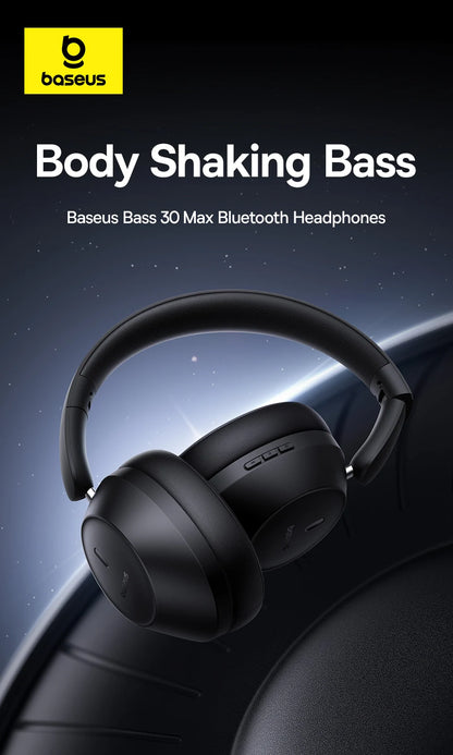 Baseus Bass 30 Max Wireless Headset - Bluetooth 5.3, Over-Ear Headphones, Bass-Enhancing 40mm Diaphragm, Ultra Low Latency, 50H Playtime