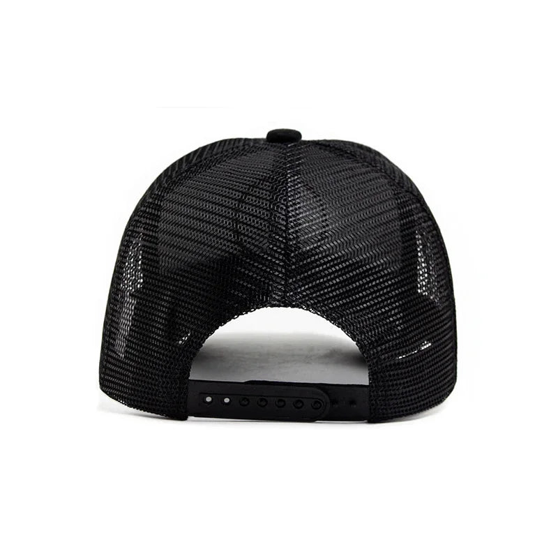 Summer Mesh Baseball Cap – Unisex Snapback Hat with Letter Icon, Breathable Casual Trucker Dad Hat for Men & Women