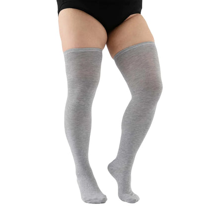 Oversized Women’s Leg Warmers - Thigh-High Over-Knee Socks in White or Black, Plus Size 3XL–5XL