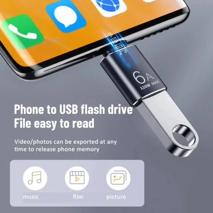 6A USB 3.0 to Type-C & Type-C to USB OTG Adapter – Fast Charging Connector for Samsung, Xiaomi, PC & MacBook Pro