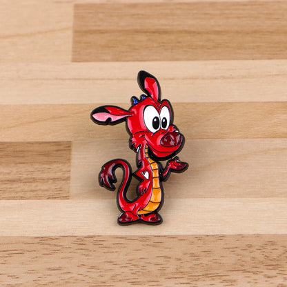 Red Dragon Enamel Pin - Cartoon Brooch Lapel Badge for Coats, Bags & Gifts
