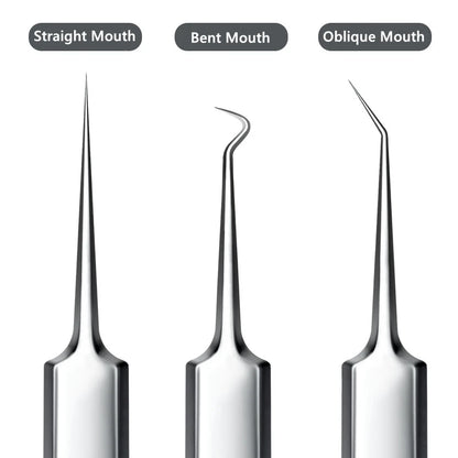 Blackhead Clip with Lights - Acne Needle Tweezers, Comedone Extractor Tool for Blemish and Pimple Removal