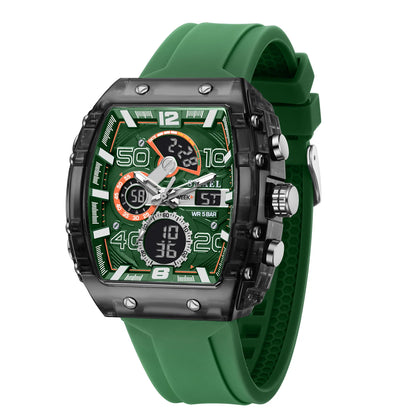 SMAEL 8109 Men’s Digital Sports Watch – Square Dual Display, Waterproof, Luminous, Multi-Color Fashion Electronic Wristwatch