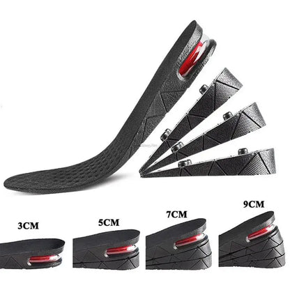 Elevating Air Cushion Insoles: Height Increase Inserts for Men & Women - Variable Taller Insoles, 3-9cm Height Lift