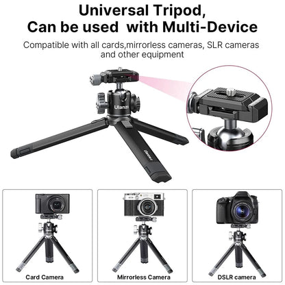 Ulanzi MT-24 Vlog Lite Metal Tripod – Extendable Monopod with Ballhead, Cold Shoe, Arca Quick Release, 1/4" Mount, 2.5KG Max Load