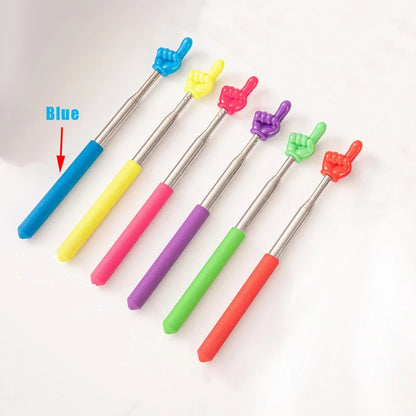 Stainless Steel Telescopic Teaching Pointer – Finger-Design Reading & Presentation Stick for School & Office Supplies