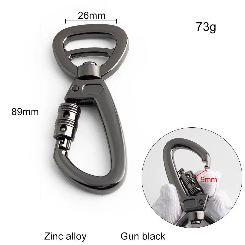 Auto-Locking Dog Leash Carabiner Clip – Swivel Rotating Ring Pet Hook for Outdoor Walking, Keychain & Pet Accessories