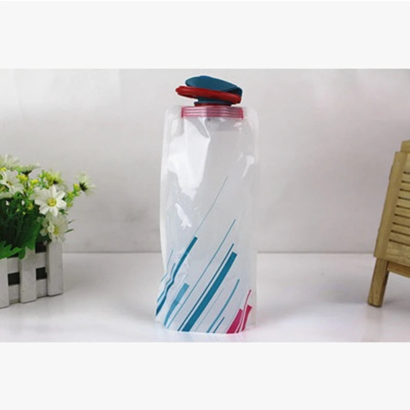 1Pc Portable Foldable Water Bag - Ultralight Soft Flask Bottle for Outdoor Sports, Hiking, Camping, Folding Water Bucket