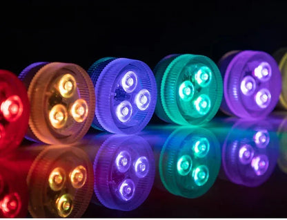 3LED RGB Submersible Underwater Night Lamp – Battery Operated Pool, Garden, Wedding & Party Light for Vases & Bowls