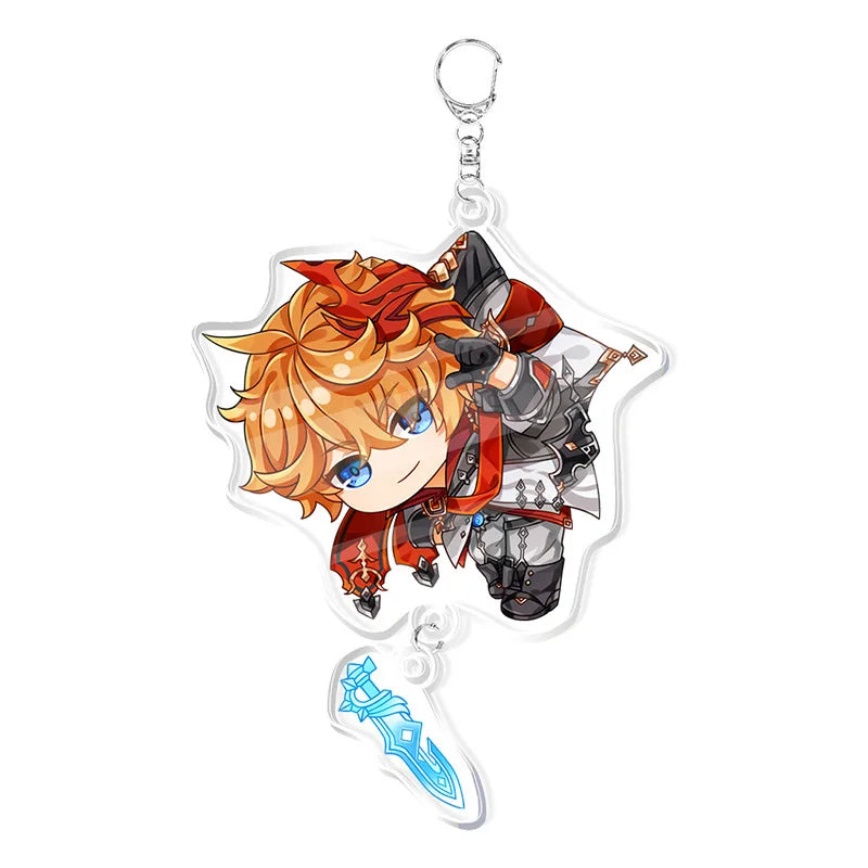 Genshin Impact Keychain – Acrylic Figure & Metal Holder Key Ring for Kids, Girls & Men