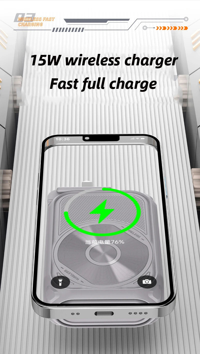 20000mAh Magnetic Wireless Power Bank – 10000mAh Portable Fast Charging Stand with USB Cable for iPhone, Samsung, Xiaomi