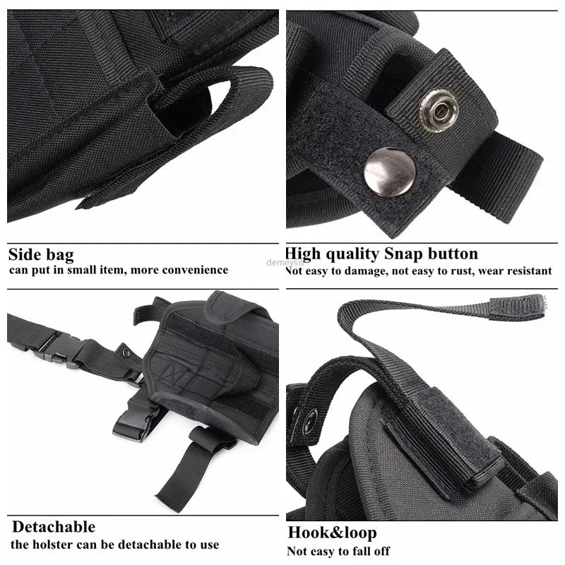 Universal Drop Leg Gun Holster - Right-Handed Tactical Thigh Pistol Bag & Pouch for All Handguns