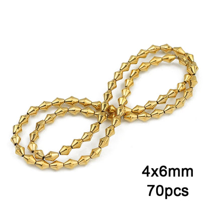 3A+ Retention Color Hematite Beads – Star & Heart Shapes, Gold-Plated Natural Stones for DIY Jewelry & Bracelets