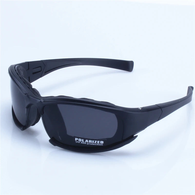 X7 Military Polarized Sunglasses for Men: Bullet-Proof, Smoke Lens Goggles for Motorcycle Cycling and Airsoft Shooting