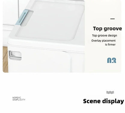 Extra Large Foldable Storage Box with Lid — Book, Snack, Toy, and Classroom Organizer for Home & Living Room