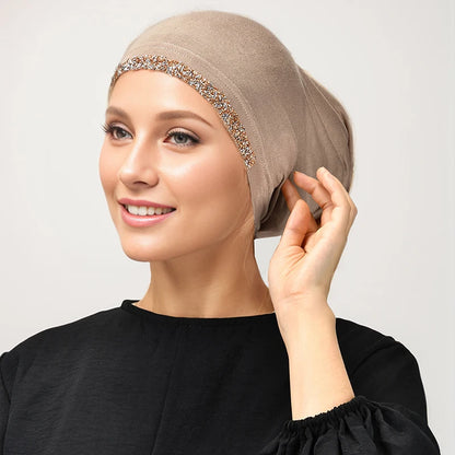 Women’s Modal Cotton Hijab Undercap - Soft Stretchy Diamond Bonnet for Muslim Headscarf & Turban Styling
