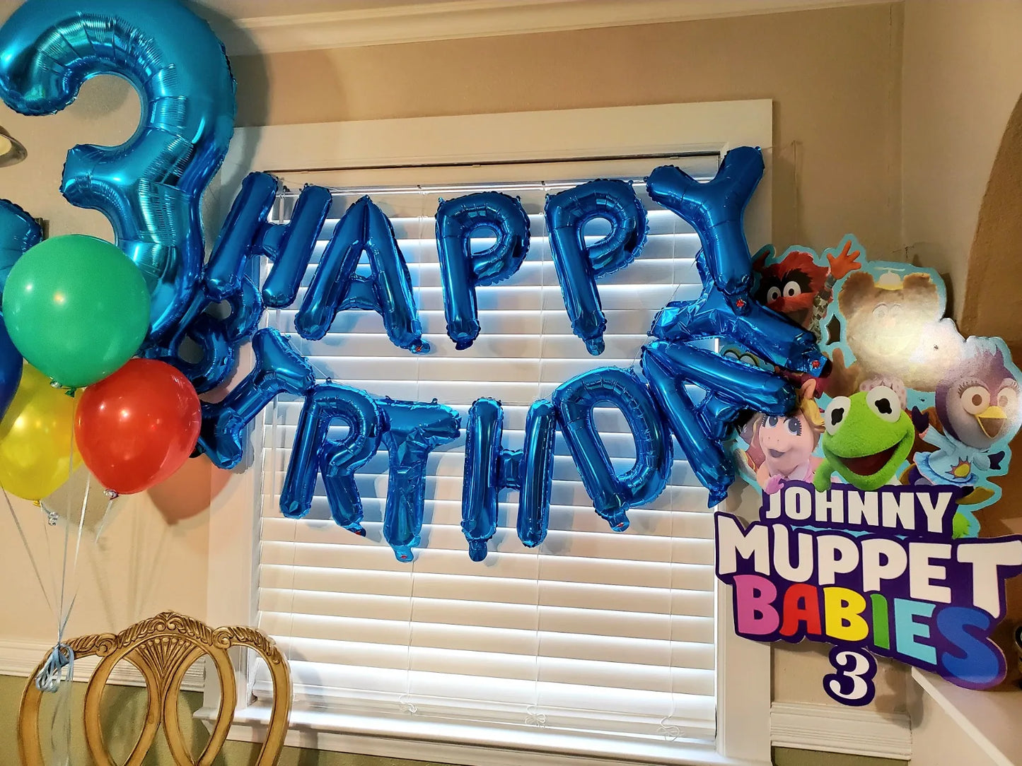 16-Inch Happy Birthday Foil Balloons Set – Pink & Blue Letter Balloons for Birthday Party Decoration