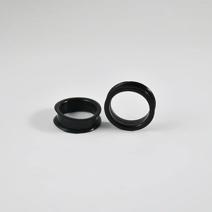 Pair of Supersize Black Silicone Double Flared Ear Tunnel Plugs — Flesh Gauge Expander Stretchers for Piercing