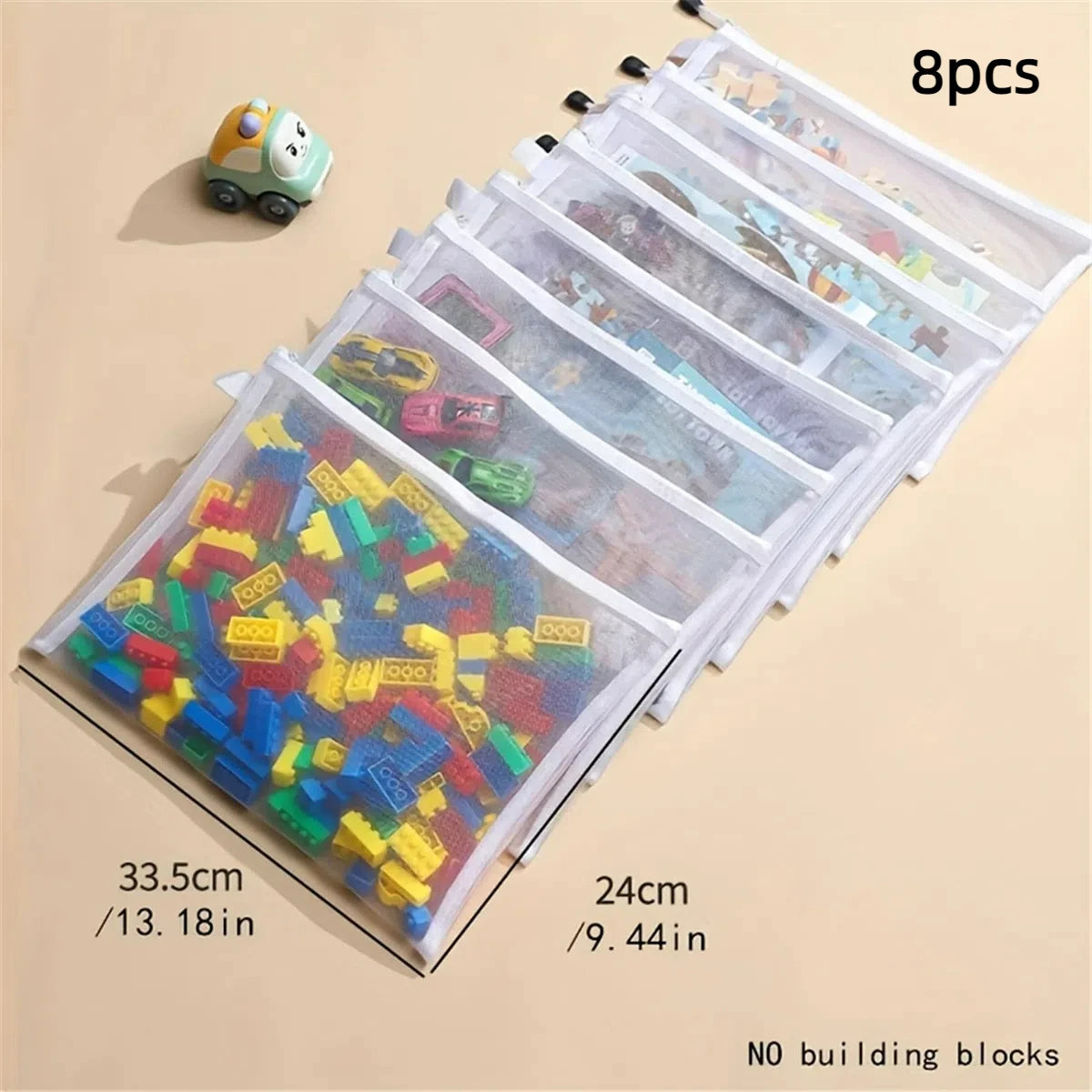 8pcs Zipper Mesh Storage Bags – 3 Sizes Waterproof Clear Document & Travel Organizer Pouches with Zipper for Office Supplies